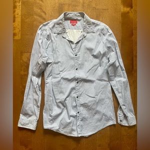 2/$35 🔆 Zara slim fit formal white shirt with blue pattern size L